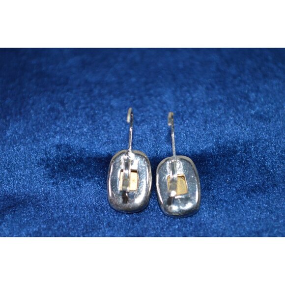 Silver Tone Earrings Western Cowgirl Boho Chic Dangle Two Color Lever Back - Picture 2 of 5